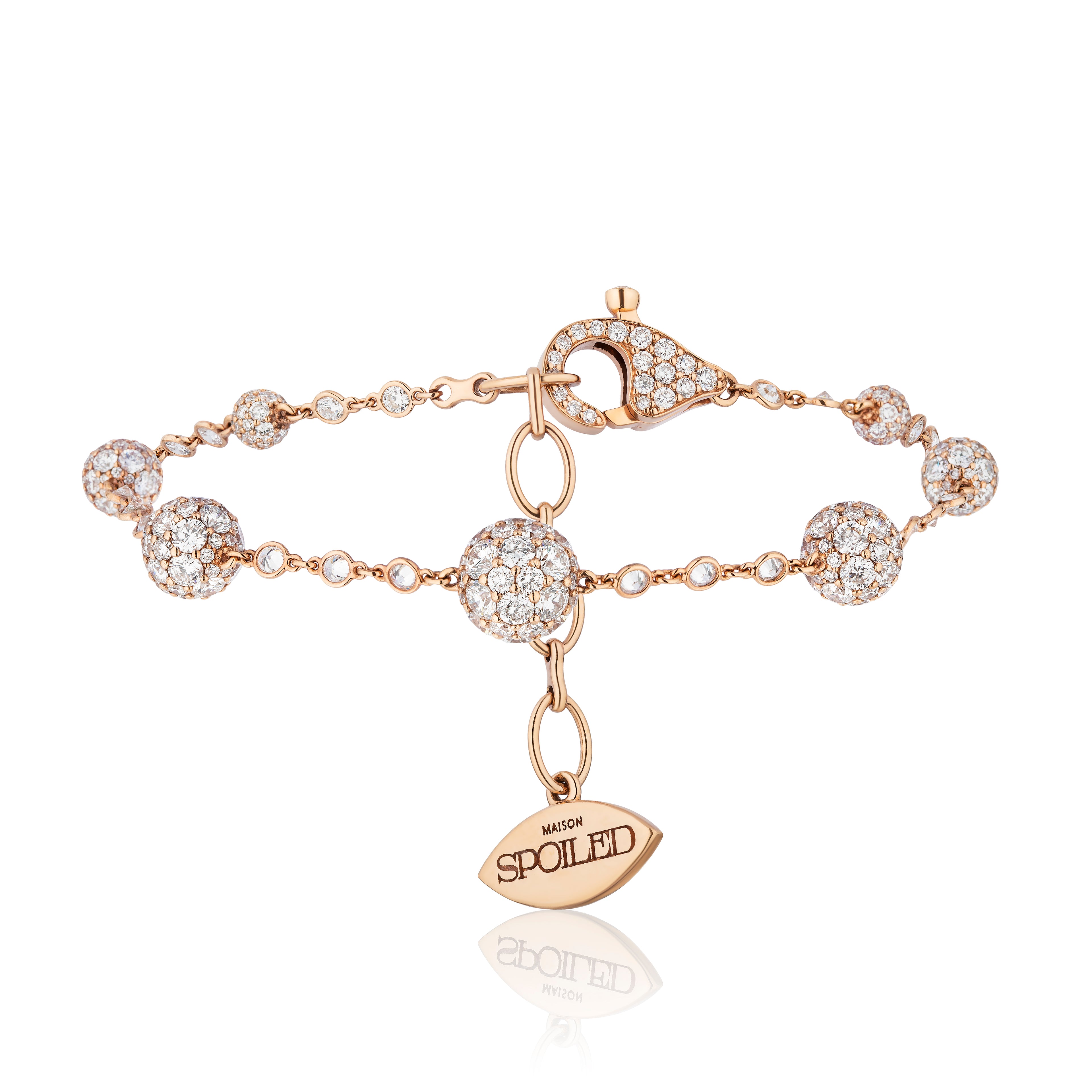 Celestial Graduating Charm Bracelet in Rose Gold & Spoiled Chain