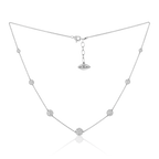 Celestial Graduating Charm Necklace in White Gold with Standard Chain