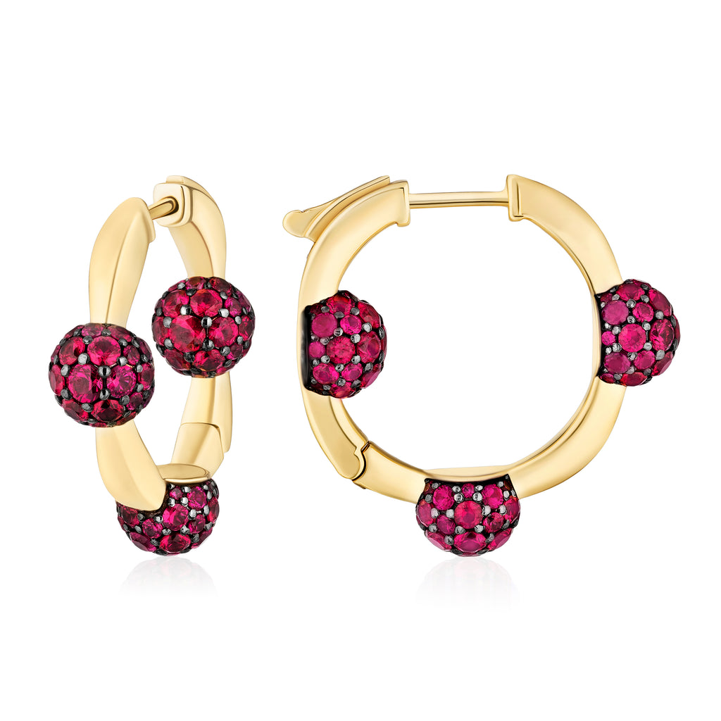 Celestial Huggy in Yellow Gold & Rubies