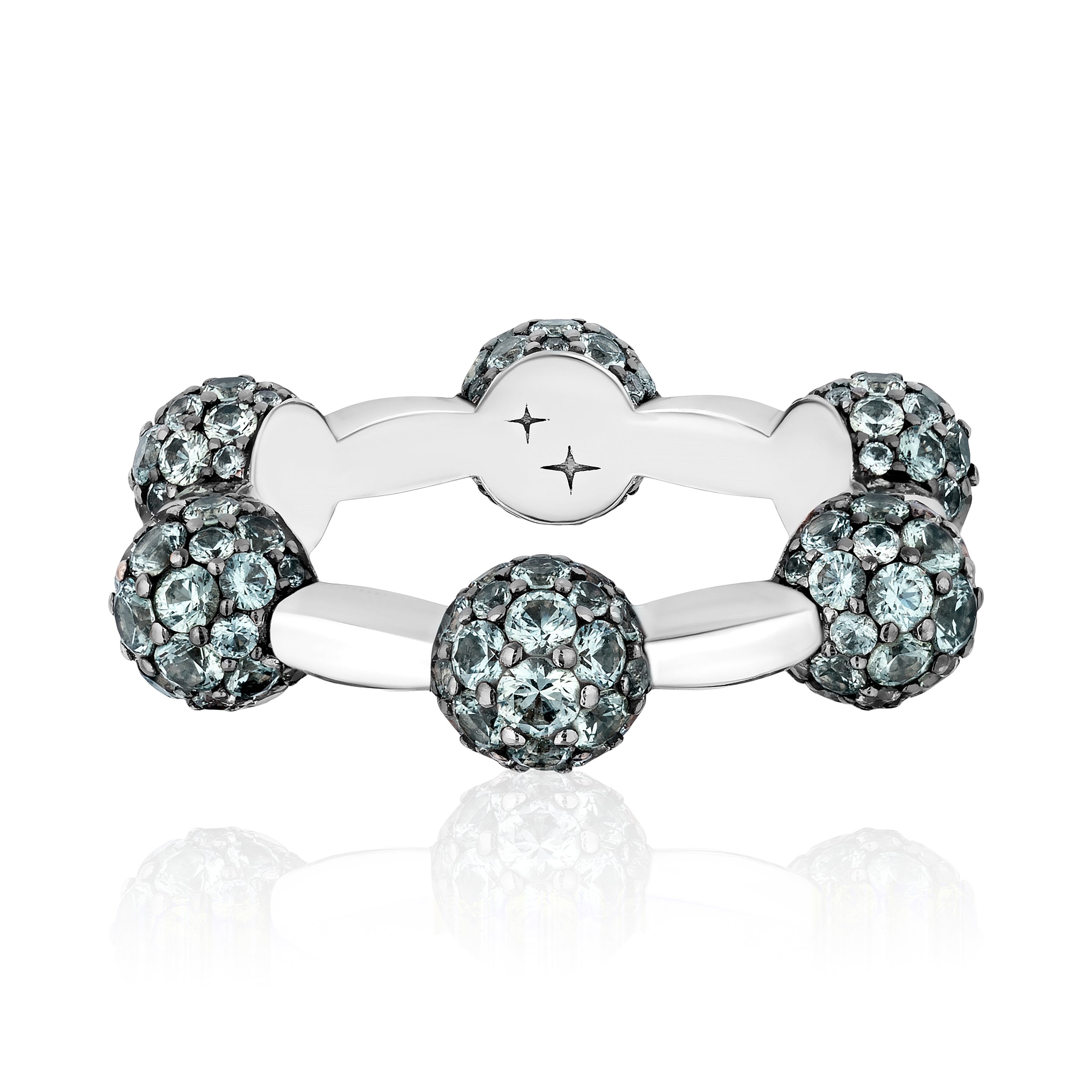 Celestial 缶 Celestial Ring in White Gold with Grey Sapphires - Maison