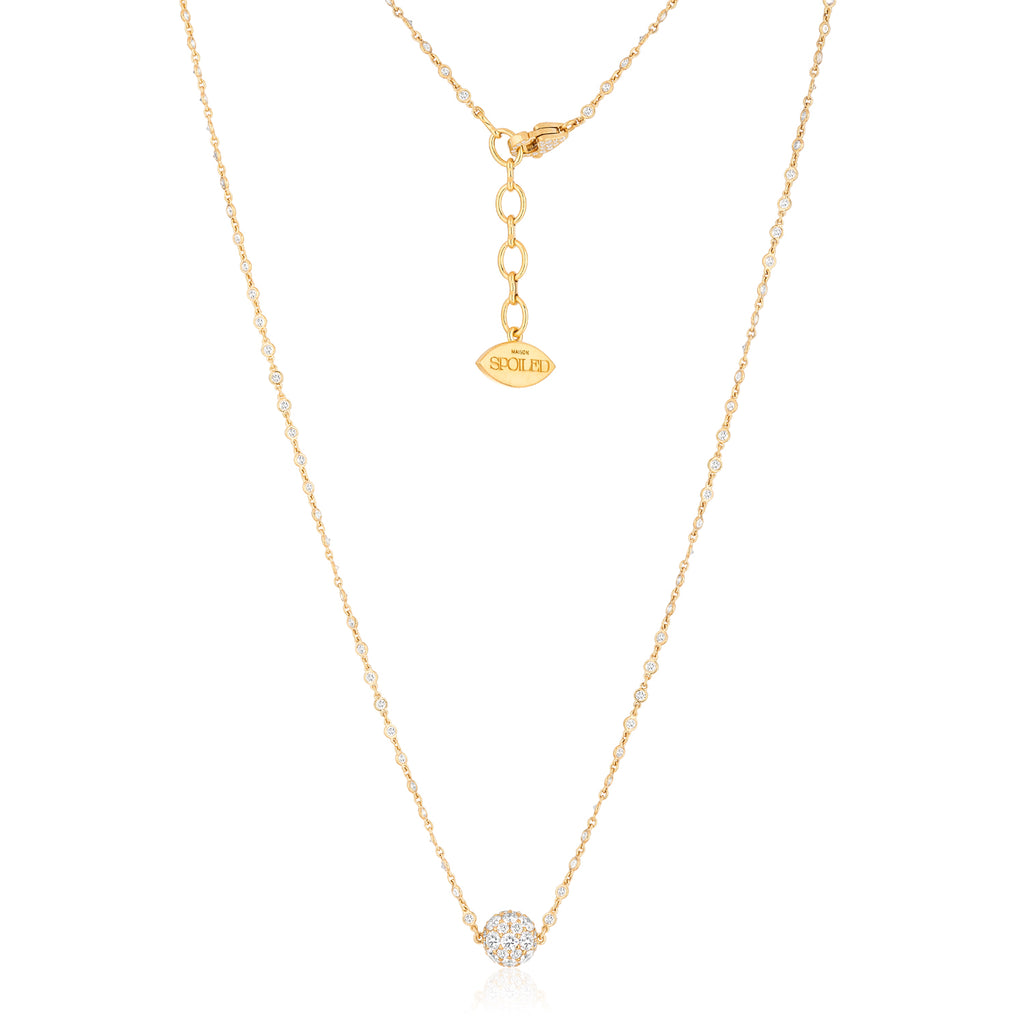 Celestial Single Charm Pendant in Yellow Gold with Spoiled Chain