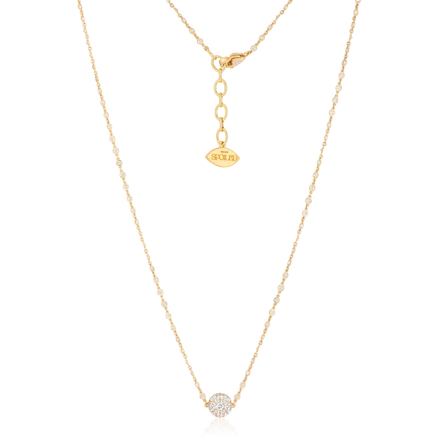 Celestial Single Charm Pendant in Yellow Gold with Spoiled Chain