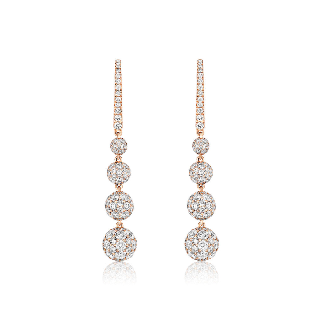 Celestial Drop Earrings in Rose Gold & Natural Diamonds