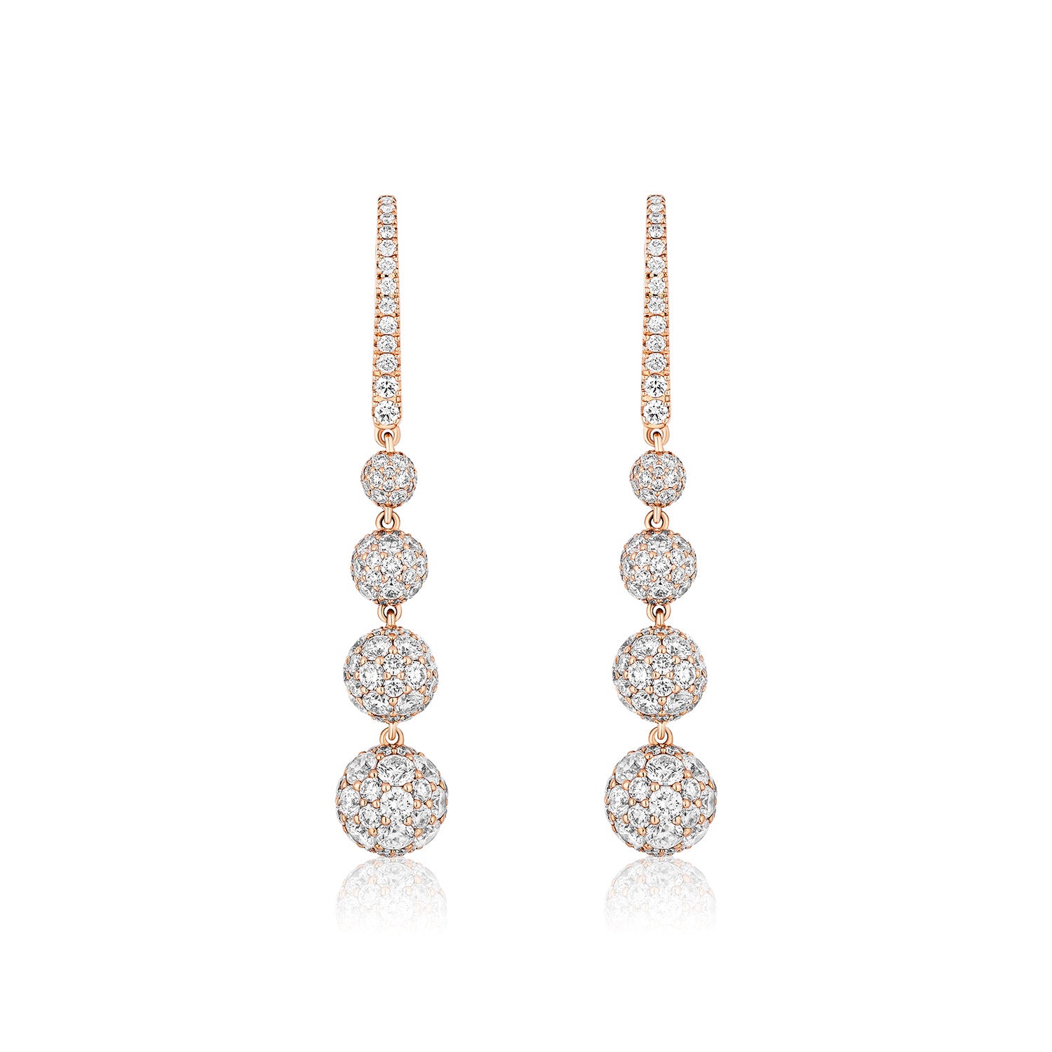 Celestial Drop Earrings in Rose Gold & Natural Diamonds