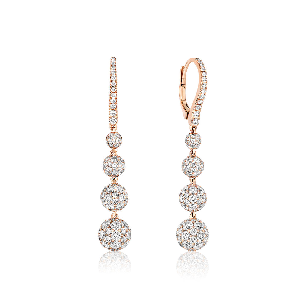 Celestial Drop Earrings in Rose Gold & Natural Diamonds