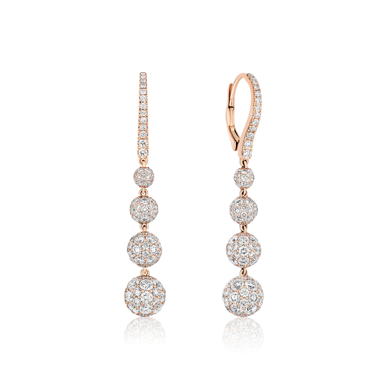 Celestial Drop Earrings in Rose Gold & Natural Diamonds