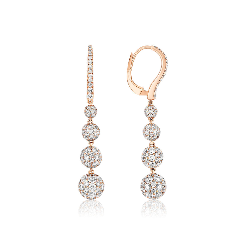 Celestial Drop Earrings in Rose Gold & Natural Diamonds
