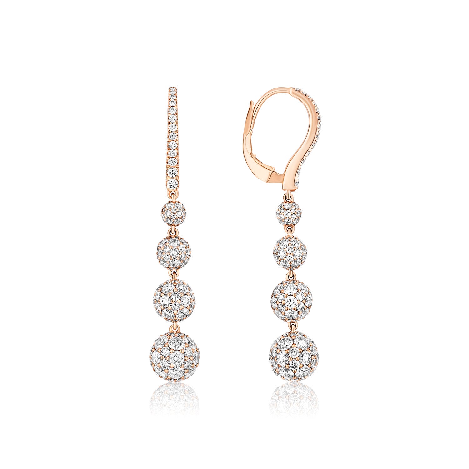 Celestial Drop Earrings in Rose Gold & Natural Diamonds