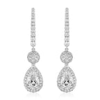 Spoiled Staples Pear Drop Earrings with Natural Diamonds and Blue Sapphires (Semi Mount)