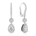 Spoiled Staples Pear Drop Earrings with Natural Diamonds and Blue Sapphires (Semi Mount)