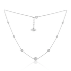 Celestial Graduating Charm Necklace in White Gold with Standard Chain