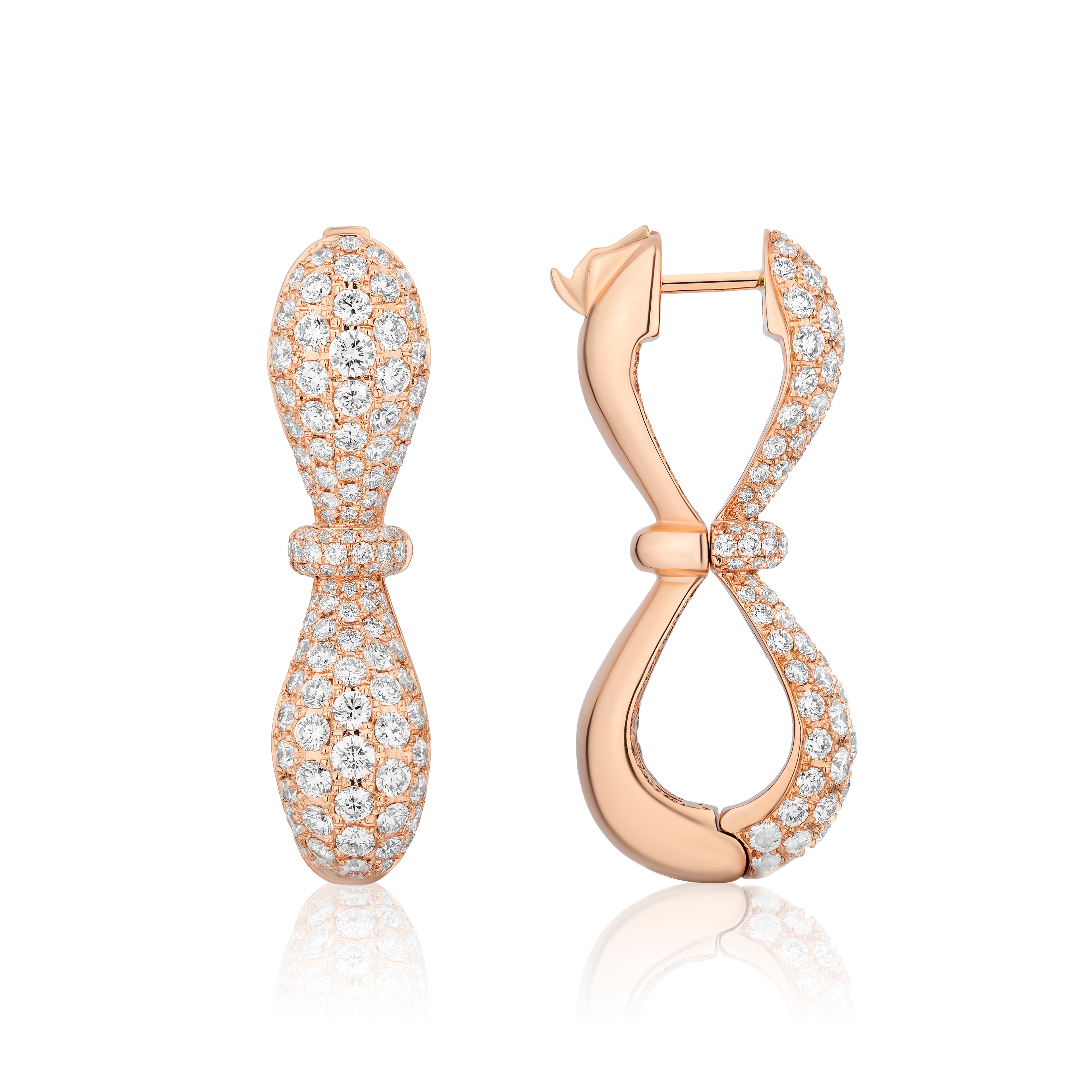 Together Forever Jumbo Infinity Earring Full Set in Rose Gold & Natural Diamonds