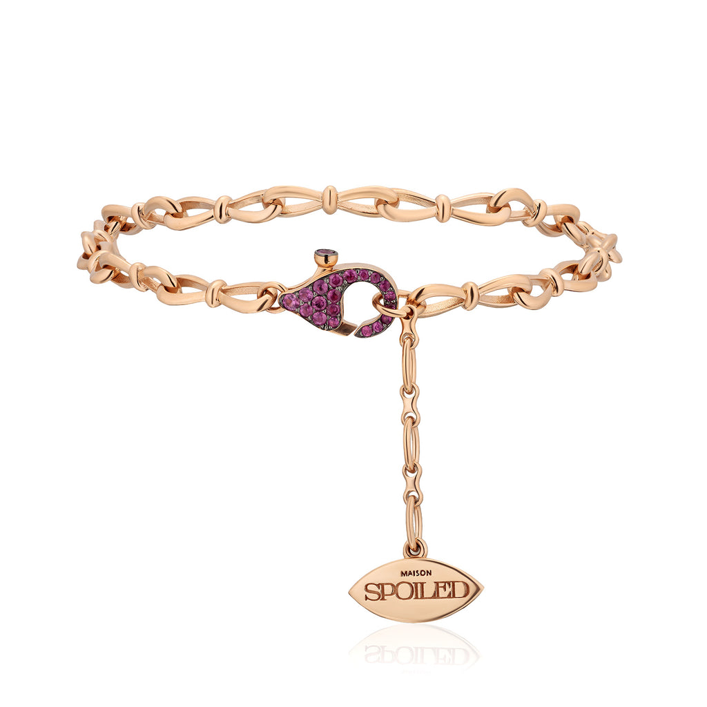 Together Forever Standard Infinity Link Bracelet in Rose Gold & Rubies