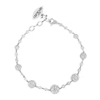 Celestial Graduating Charm Bracelet in White Gold & Spoiled Chain