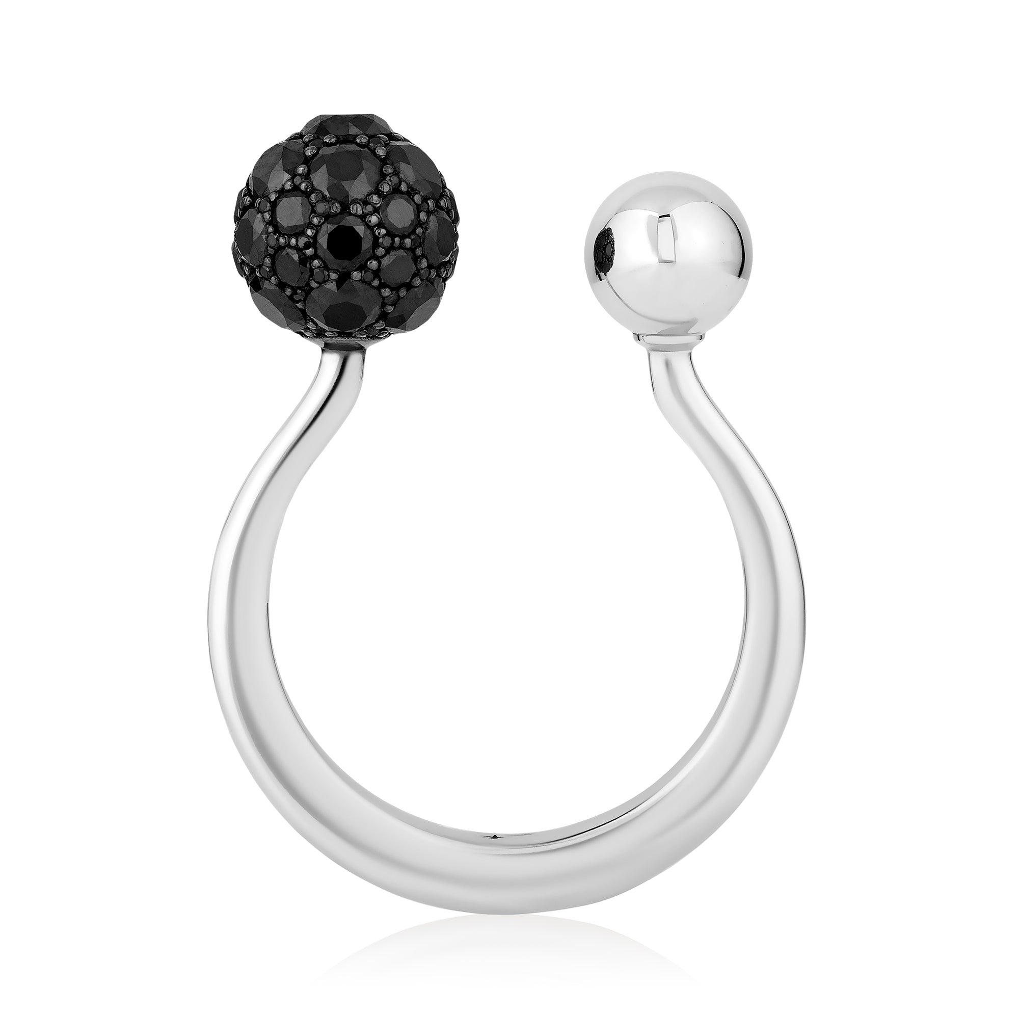 Celestial Toi et Moi Ring SemiSet in White Gold & Black Diamonds