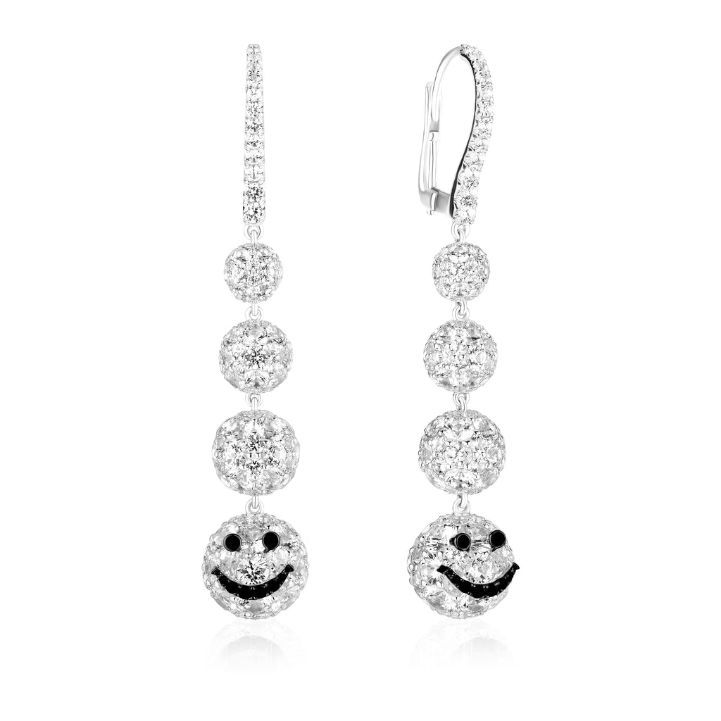 Spoiled Capsule Smiley Drop Earrings with Natural Diamonds