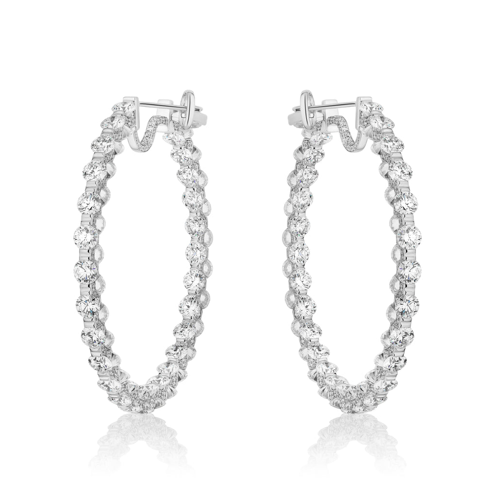 Spoiled Staples 55mm Hoop Earrings with Natural Diamonds