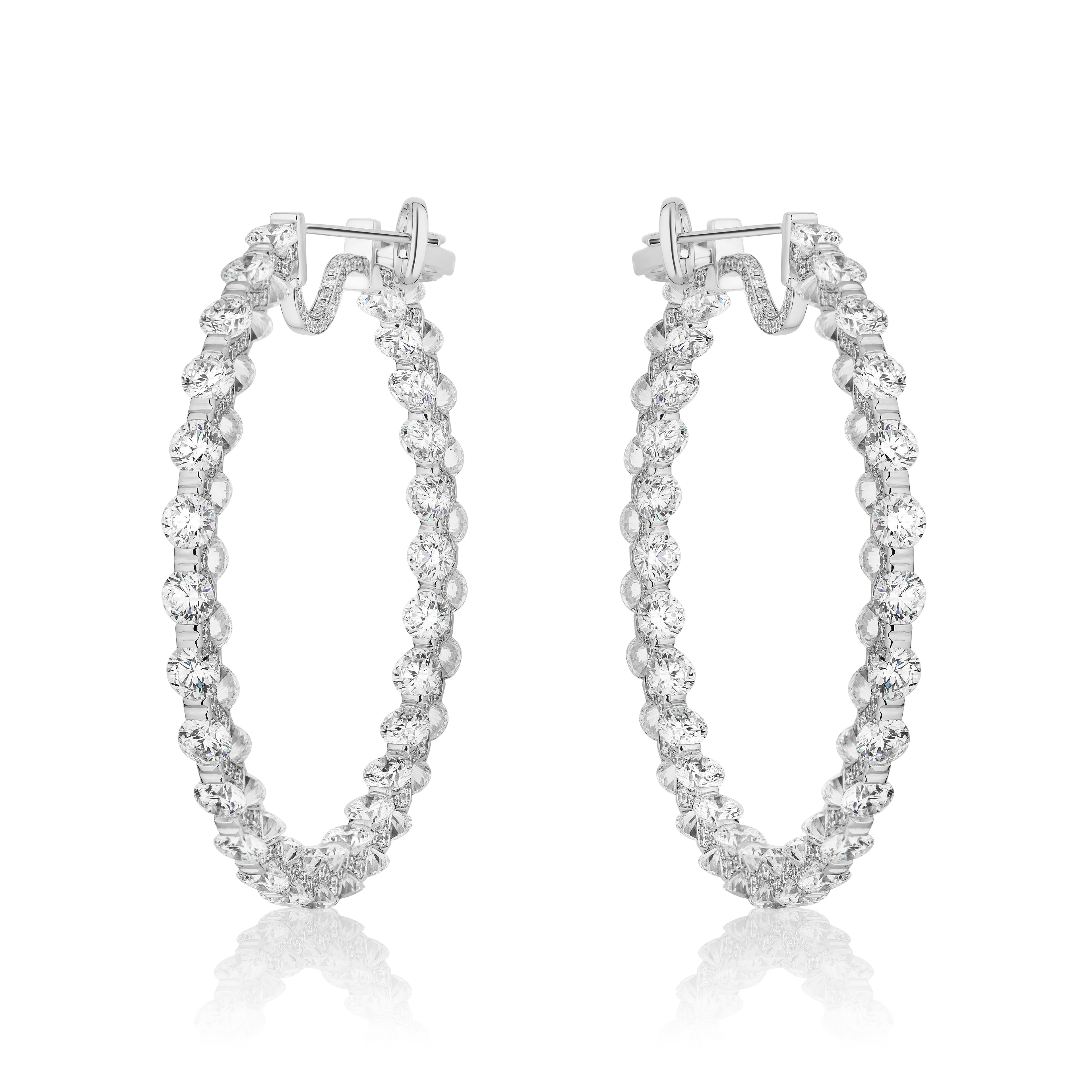 Spoiled Staples 55mm Hoop Earrings with Natural Diamonds