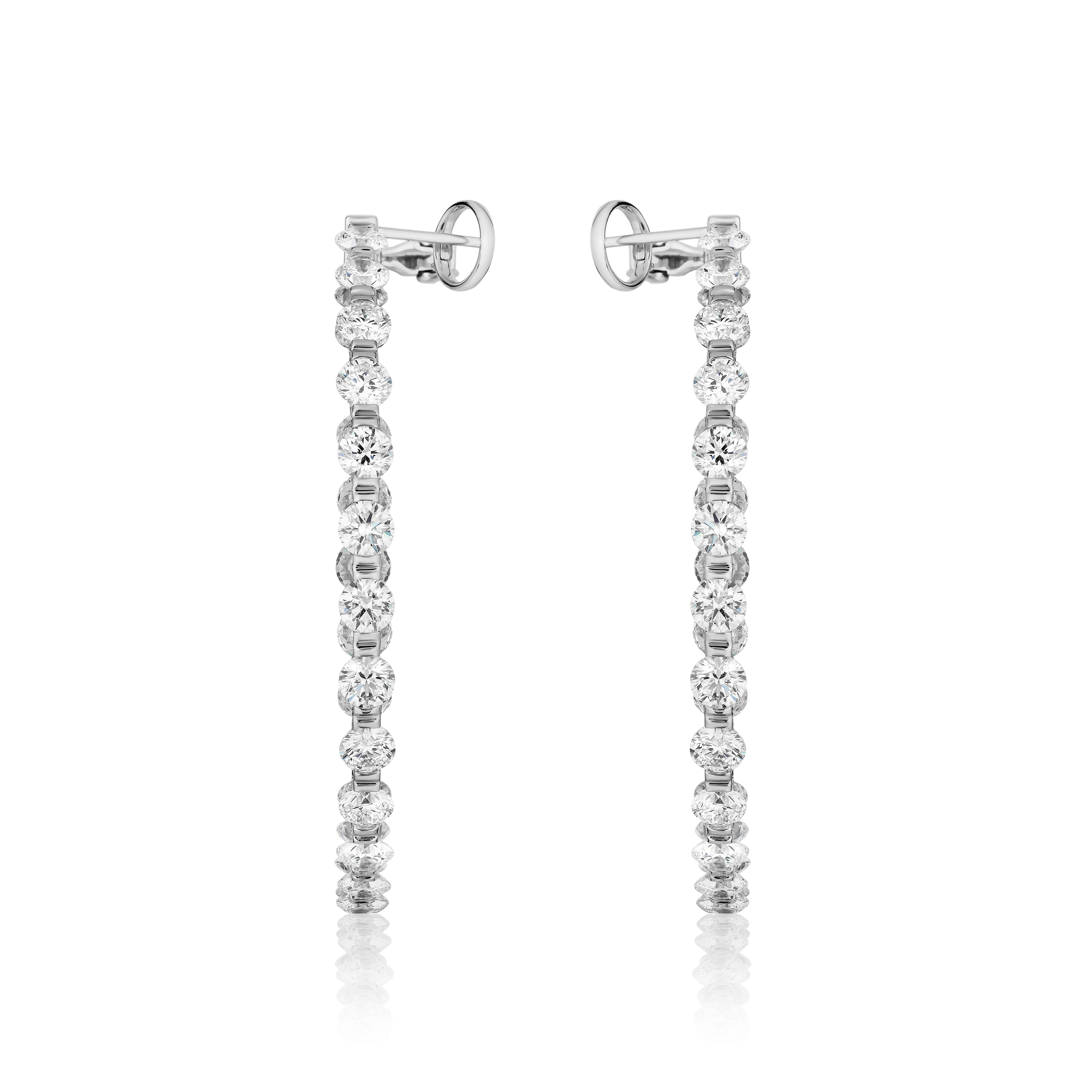 Spoiled Staples 55mm Hoop Earrings with Natural Diamonds