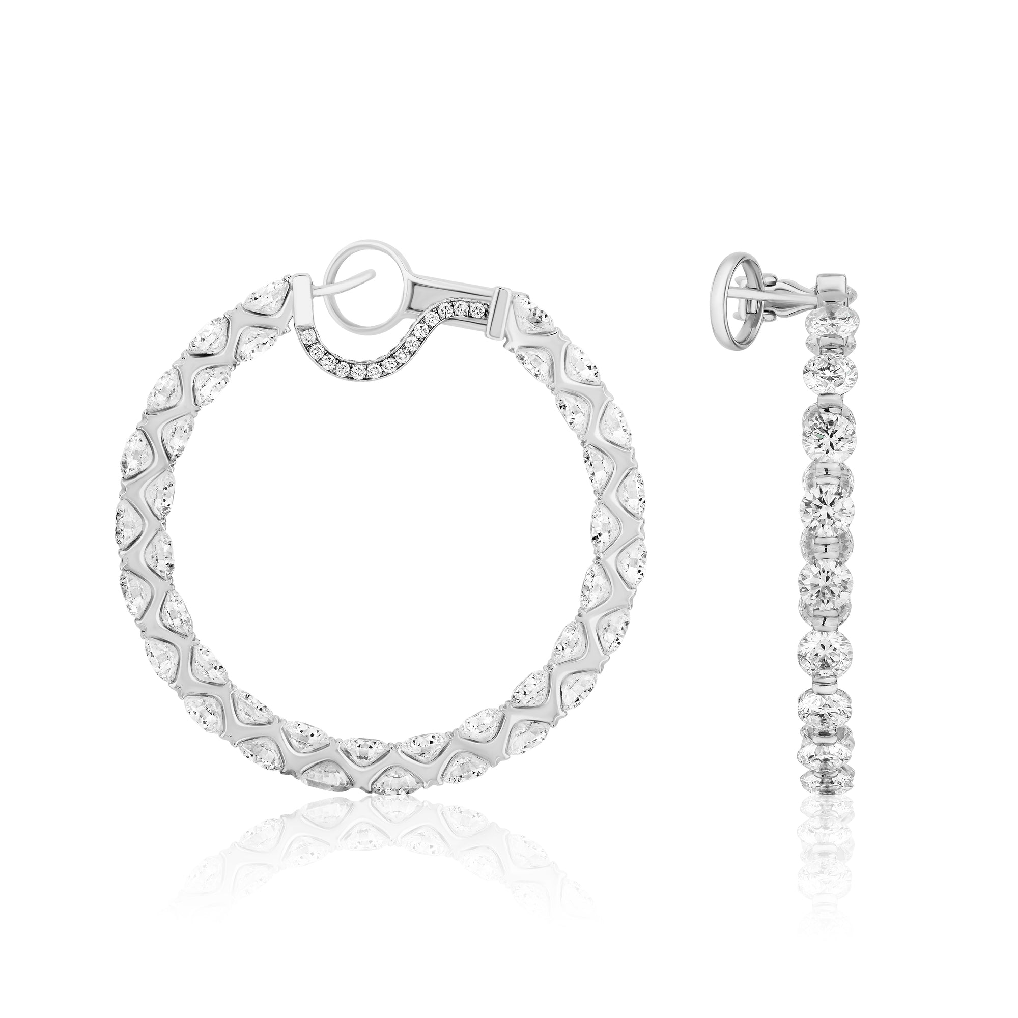 Spoiled Staples 40mm Hoop Earrings with Natural Diamonds