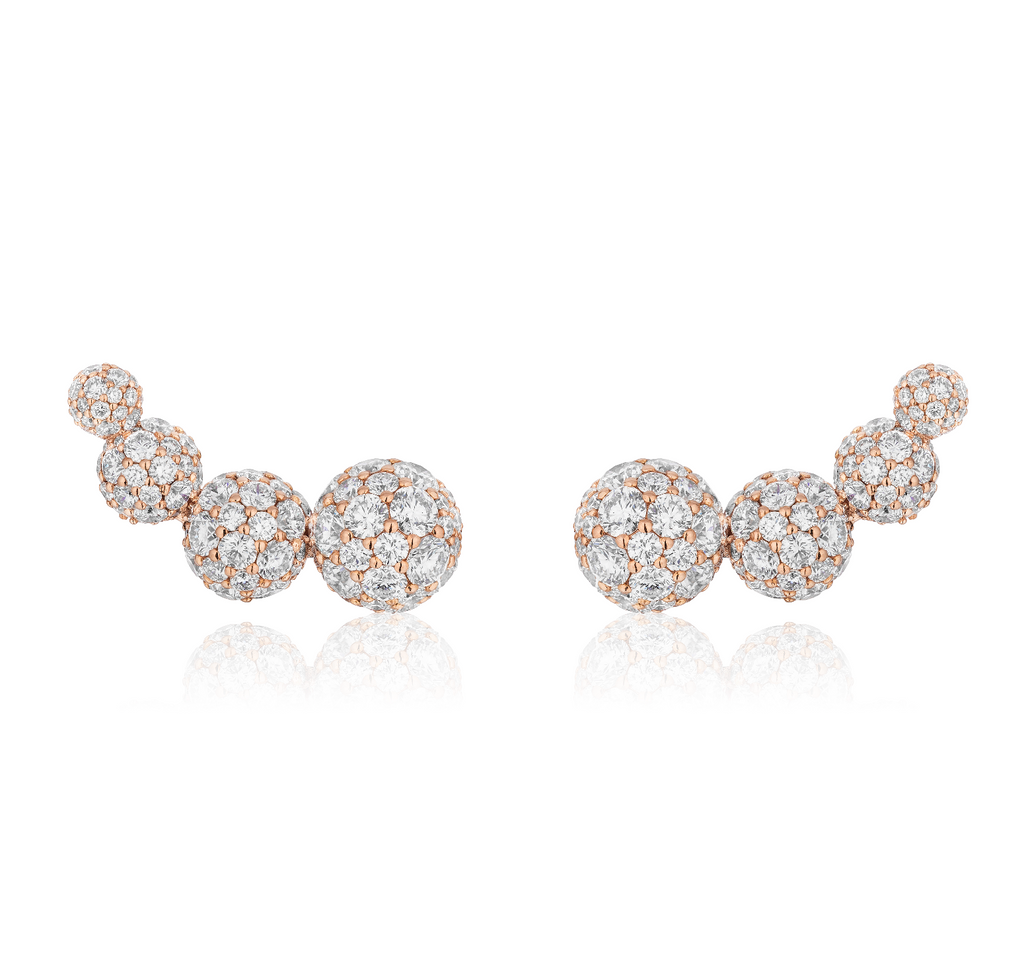 Celestial Crescent Climbers in Rose Gold & Natural Diamonds