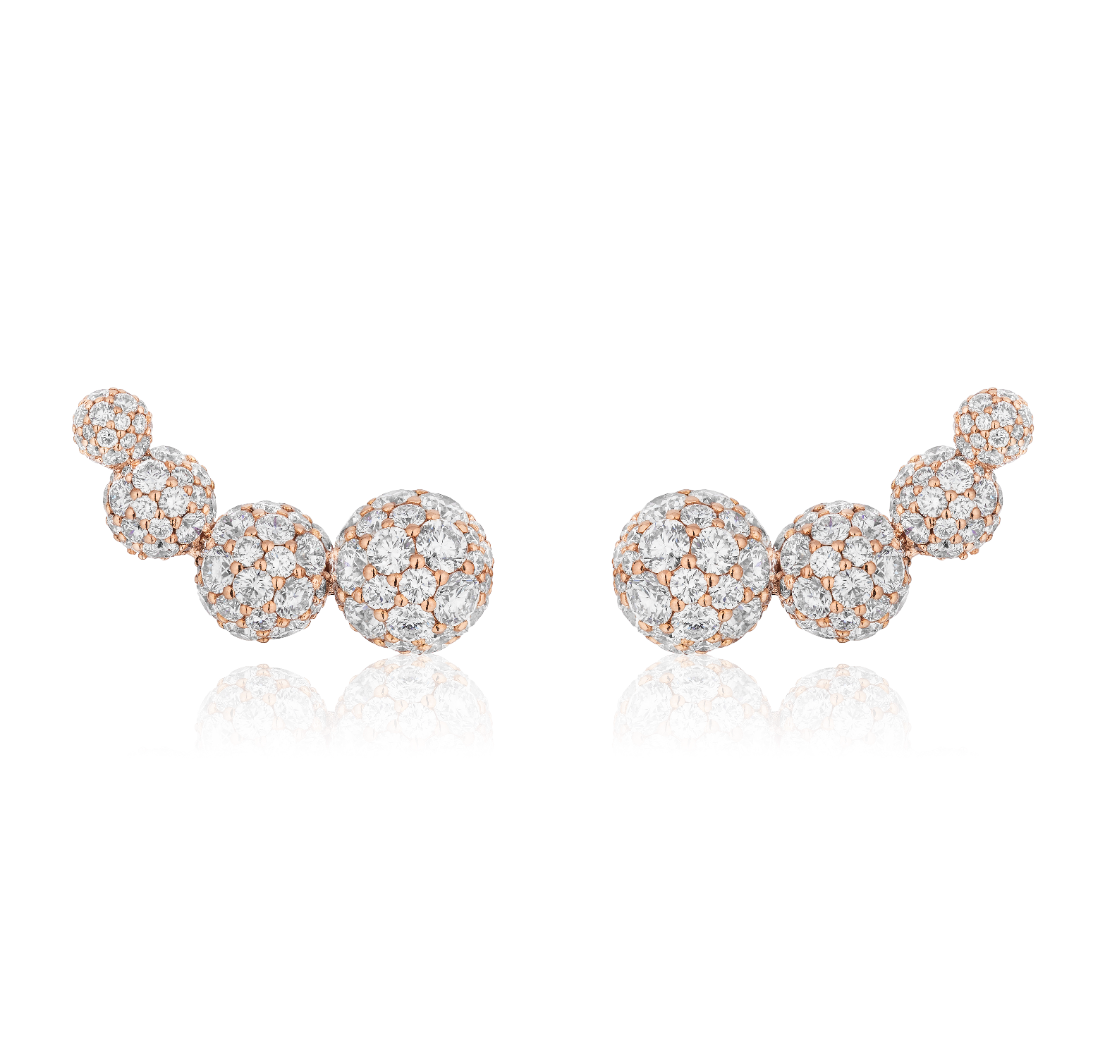 Celestial Crescent Climbers in Rose Gold & Natural Diamonds
