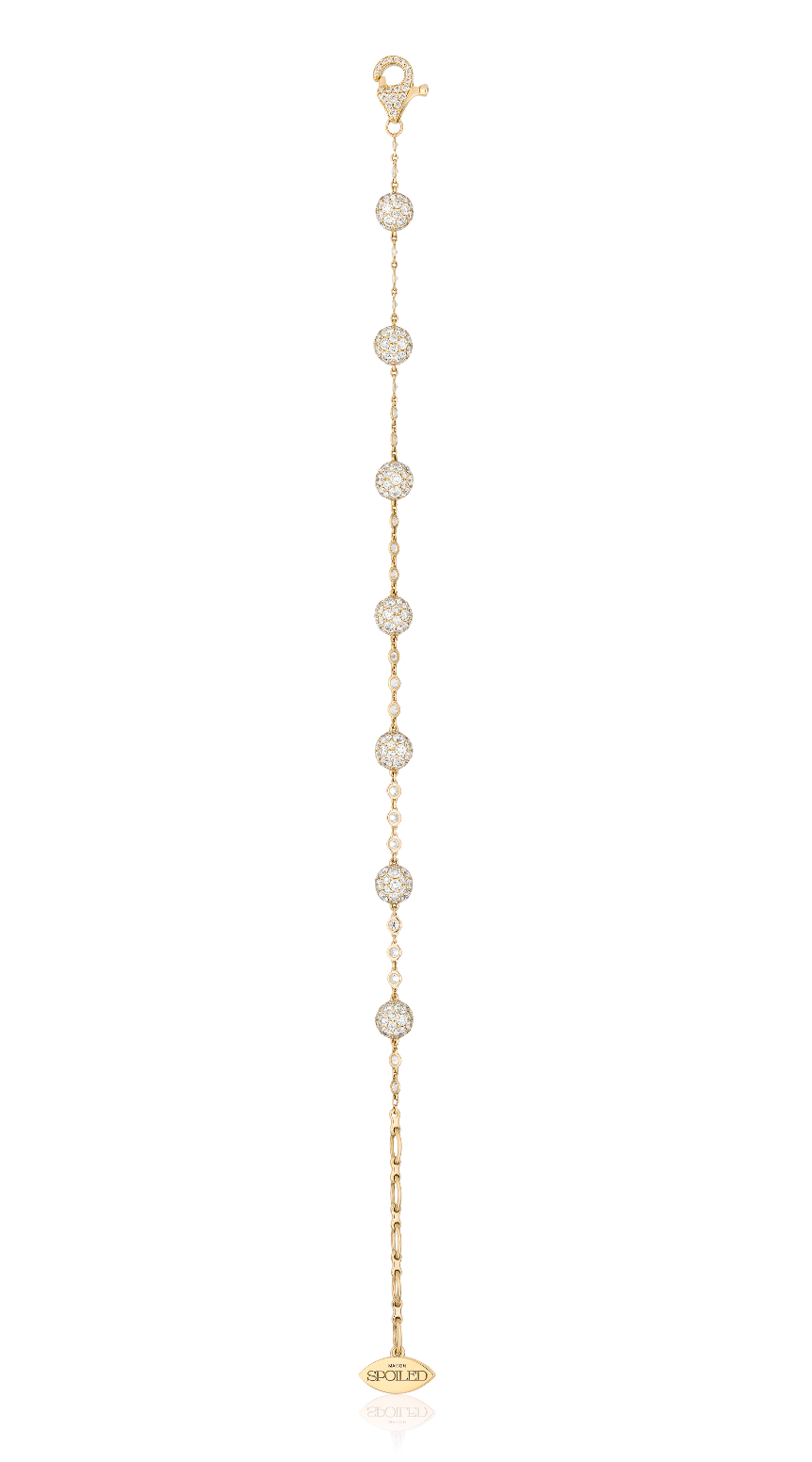 Celestial Graduating Charm Bracelet in Yellow Gold & Spoiled Chain