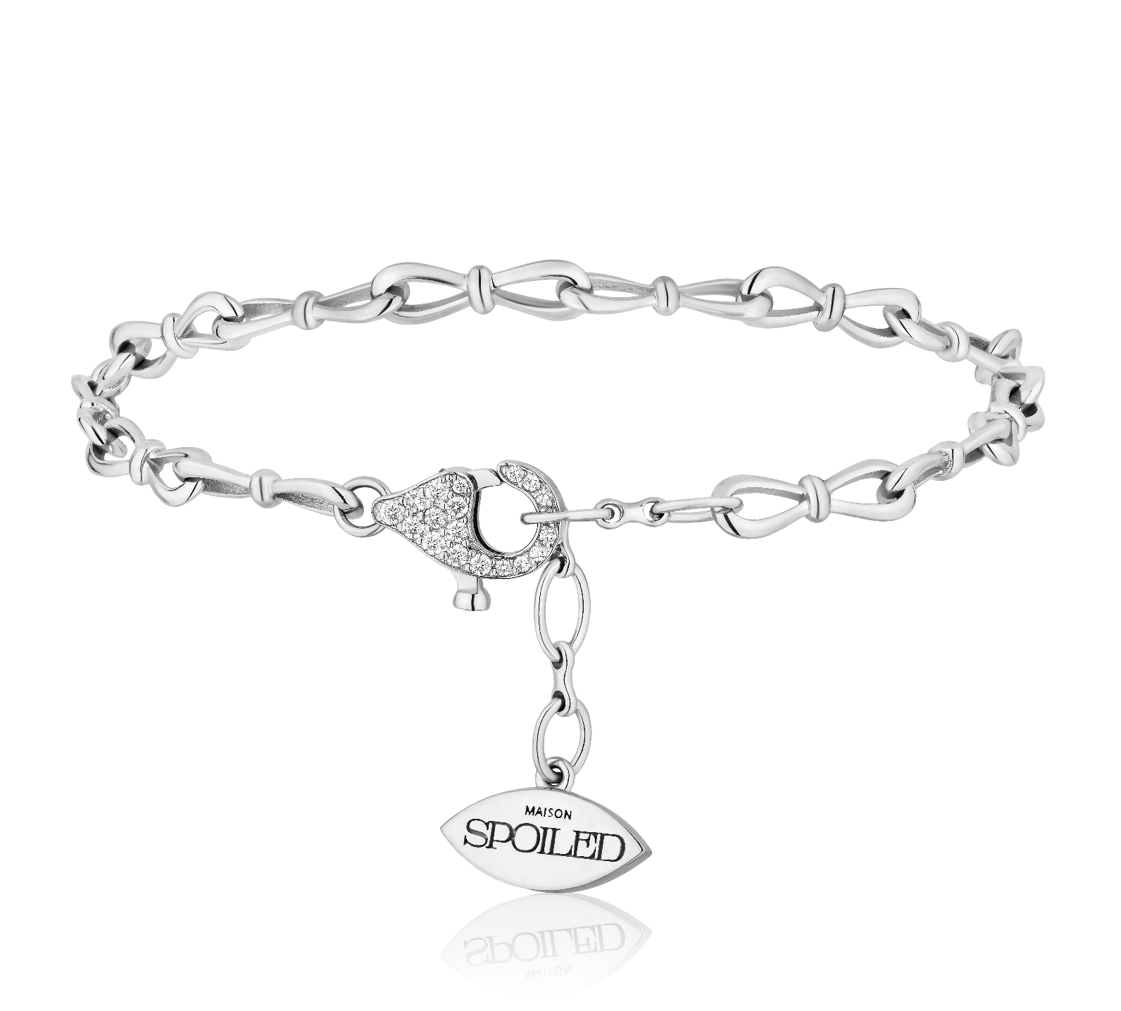 Together Forever Standard Infinity Link Bracelet in White Gold & Natural Diamonds