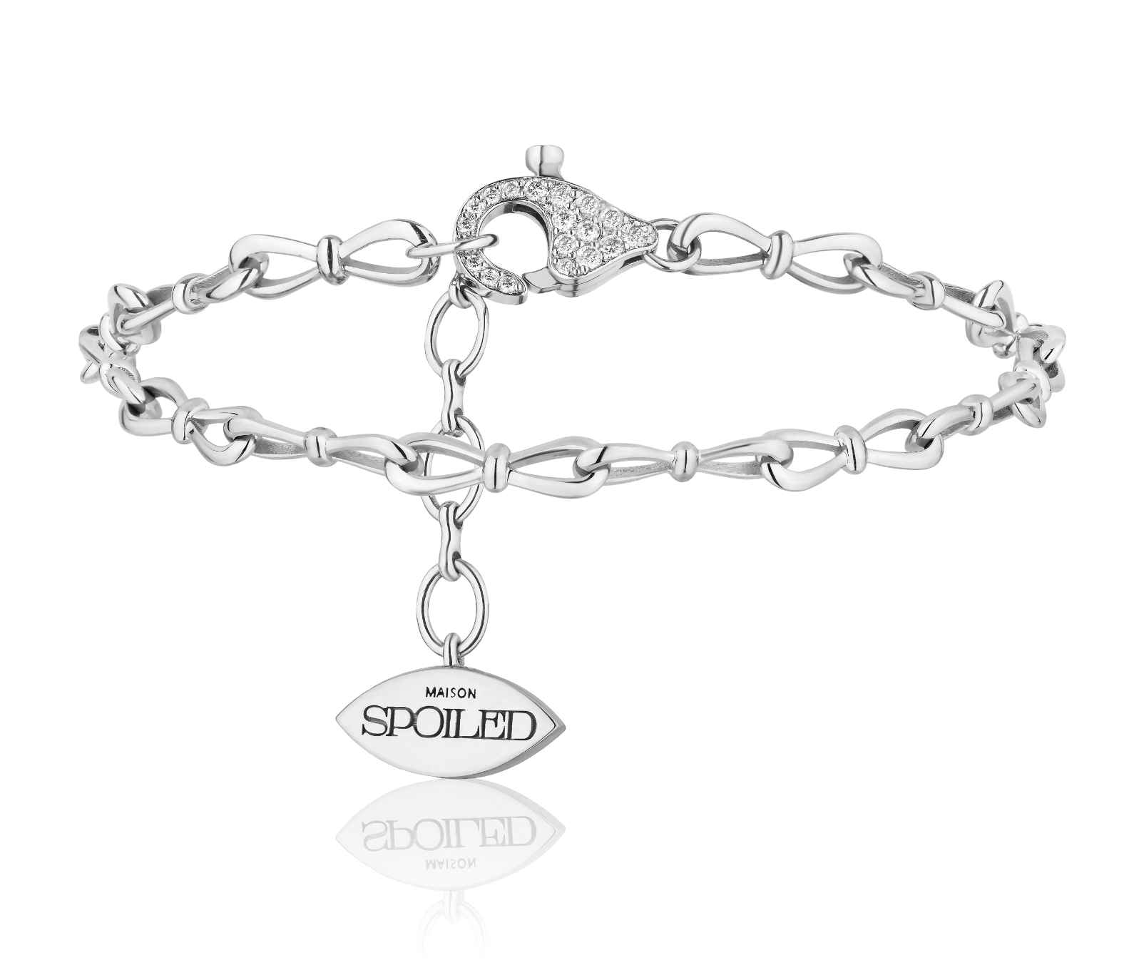 Together Forever Standard Infinity Link Bracelet in White Gold & Natural Diamonds