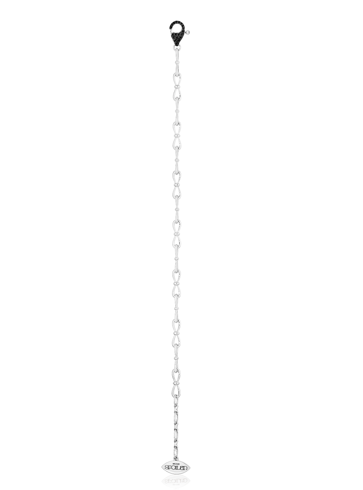 Together Forever Standard Infinity Link Bracelet in White Gold & Black Diamonds