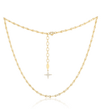 Together Forever Micro Infinity Link Necklace in Yellow Gold with Natural Diamond Spoiled Clasp