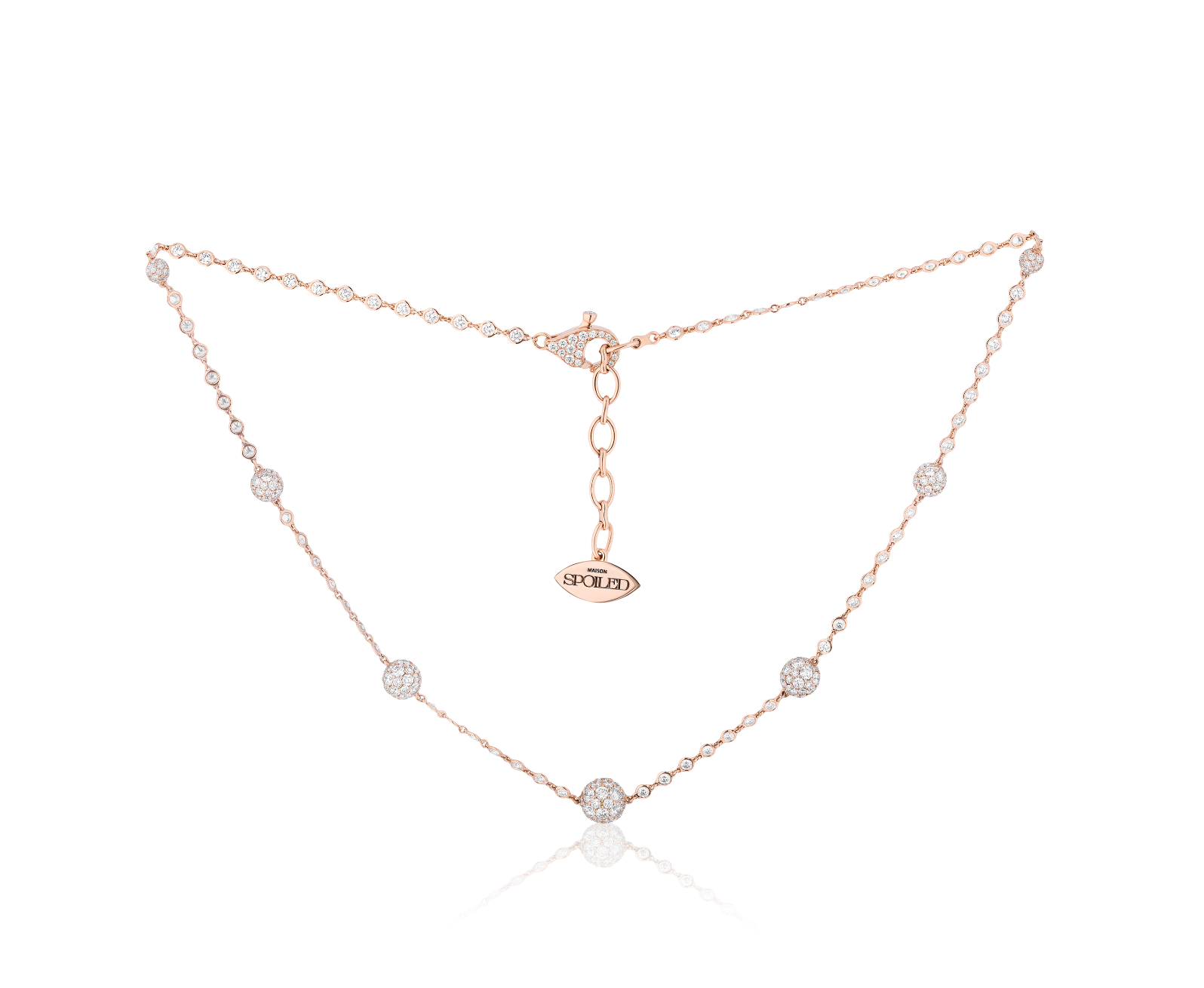 Celestial Graduating Charm Necklace in Rose Gold with Spoiled Chain