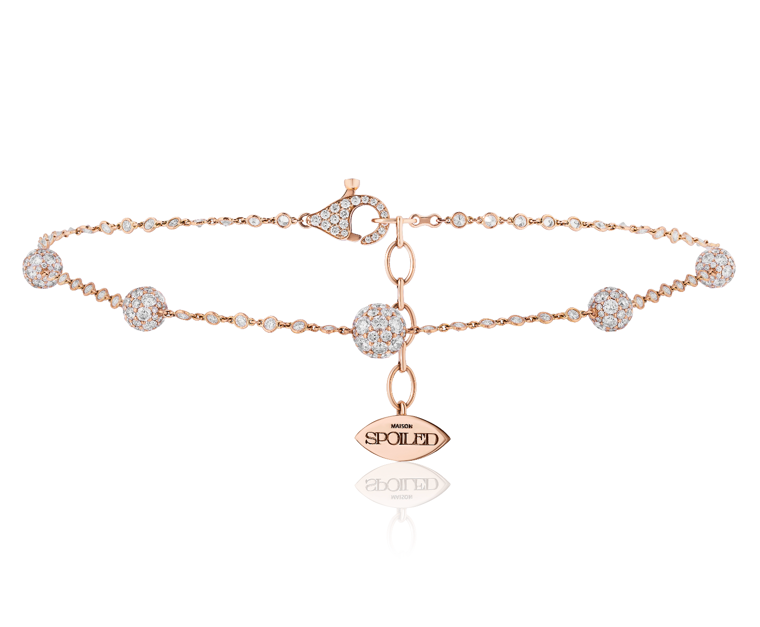 Celestial Standard Charm Choker Necklace in Rose Gold with Spoiled Chain