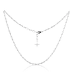 Together Forever Micro Infinity Link Necklace in White Gold with Black Diamond Spoiled Clasp