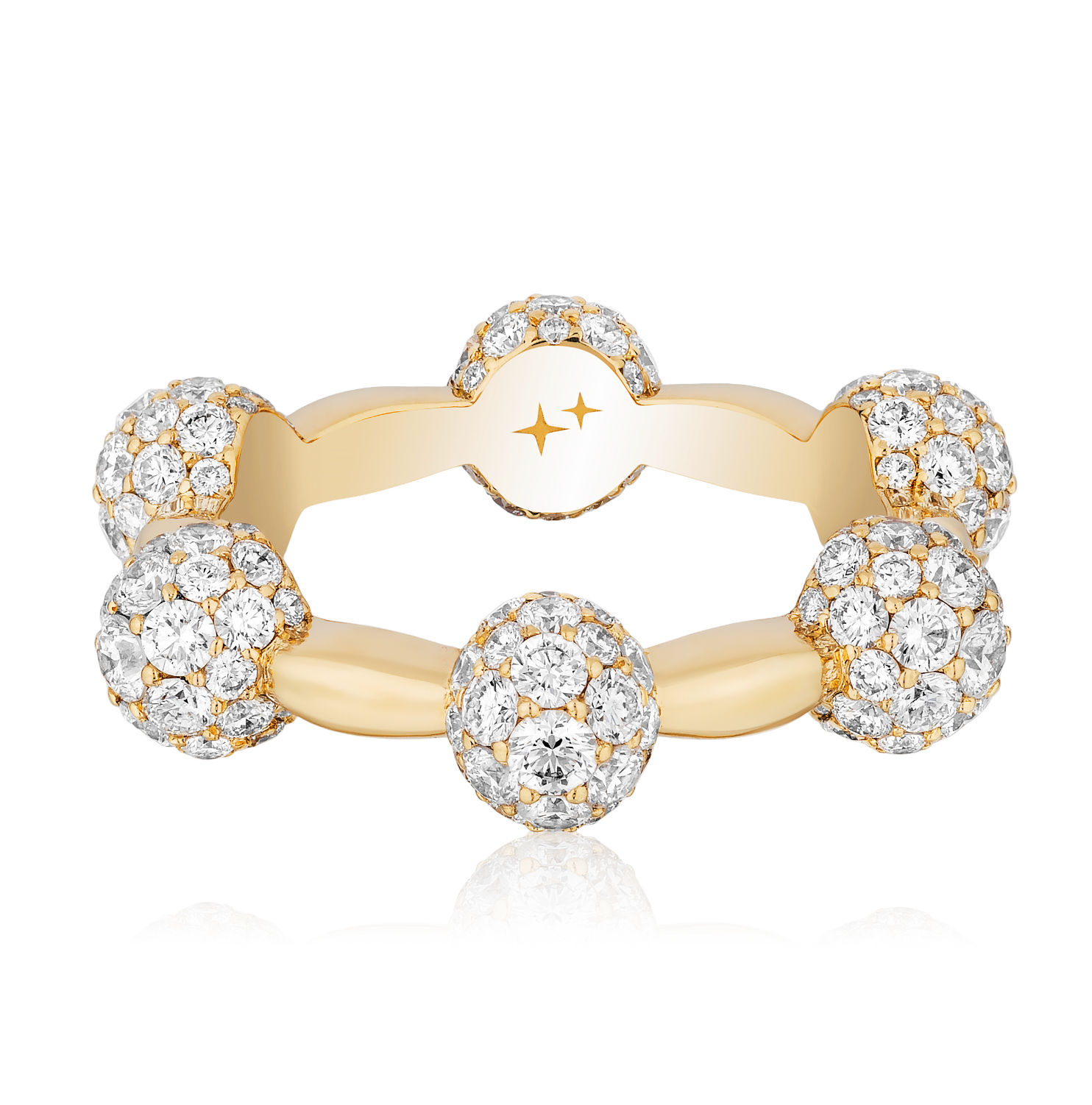 Celestial Ring in Yellow Gold with White Diamonds