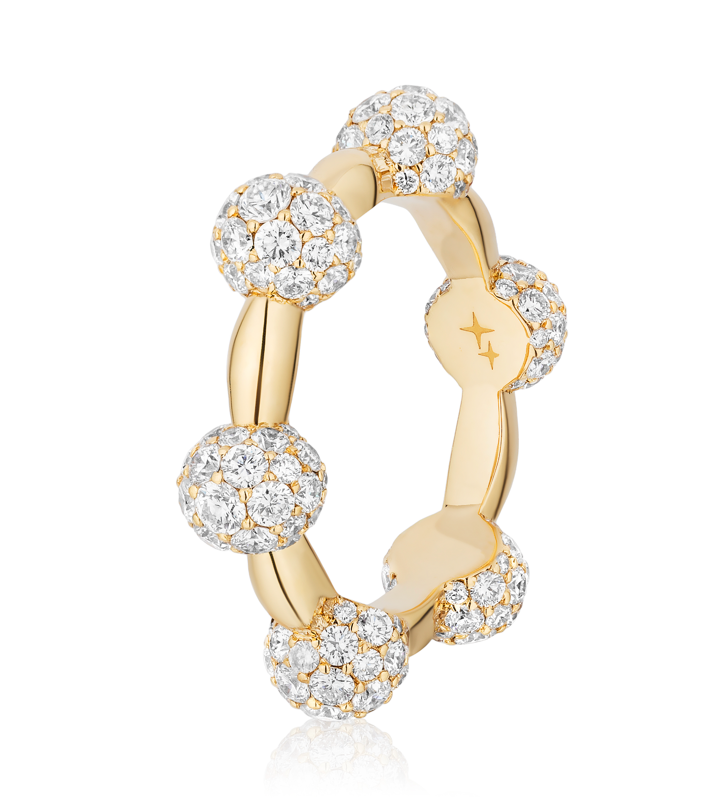 Celestial Ring in Yellow Gold with White Diamonds