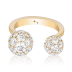 Celestial Toi et Moi Full Set Ring with Natural Diamonds in Yellow Gold