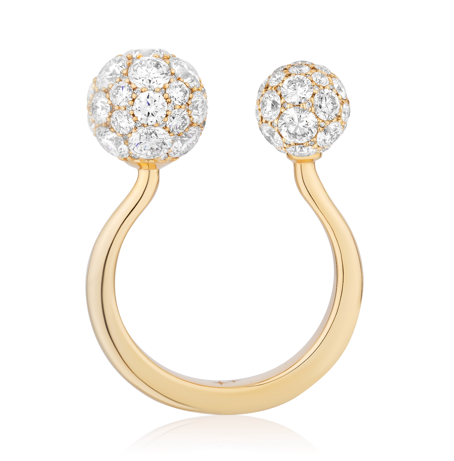 Celestial Toi et Moi Full Set Ring with Natural Diamonds in Yellow Gold