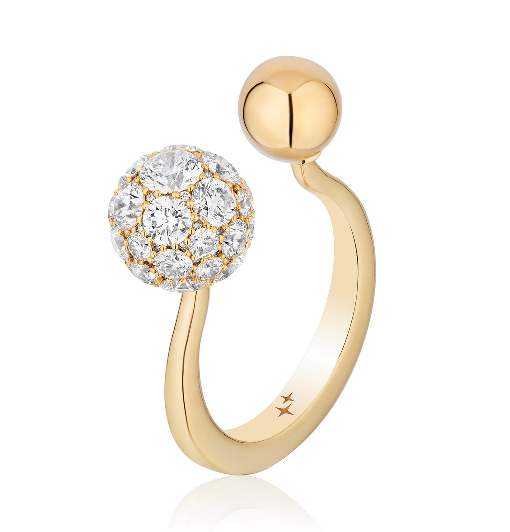 Celestial Toi et Moi Ring Semi Set in Yellow Gold & Diamonds