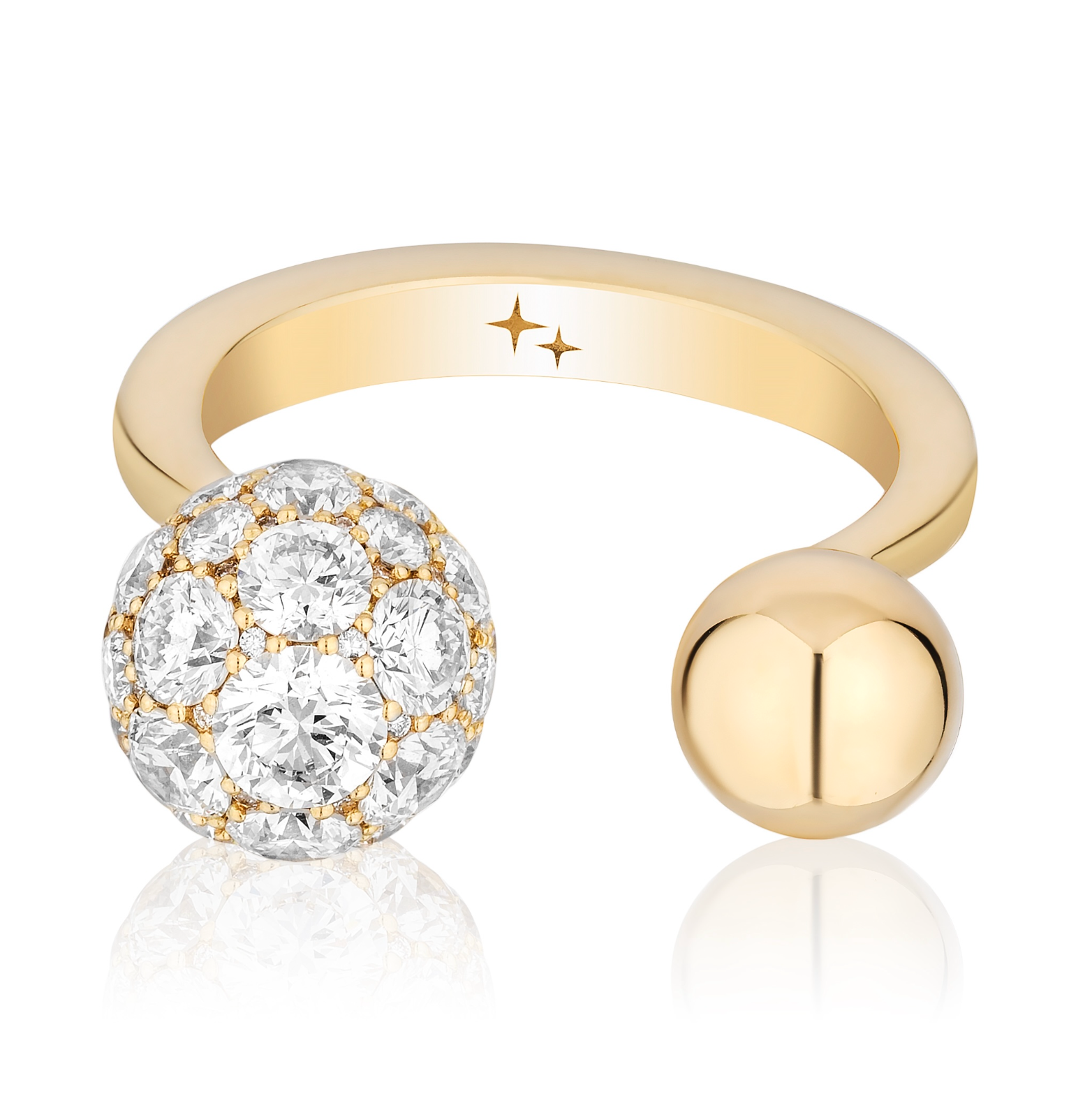 Celestial Toi et Moi Ring Semi Set in Yellow Gold & Diamonds