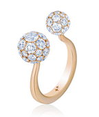 Celestial Toi et Moi Full Set Ring with Natural Diamonds in Rose Gold
