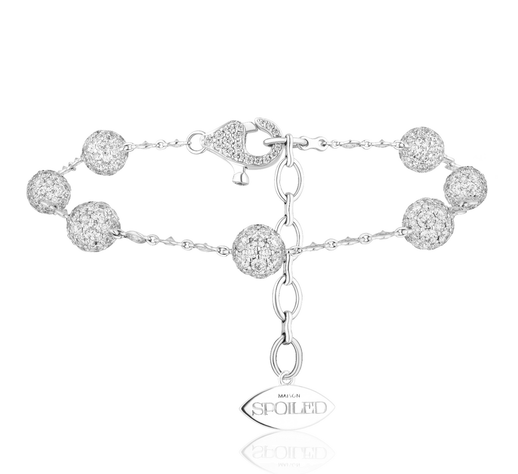 Celestial Standard Charm Bracelet in White Gold & Natural Diamonds