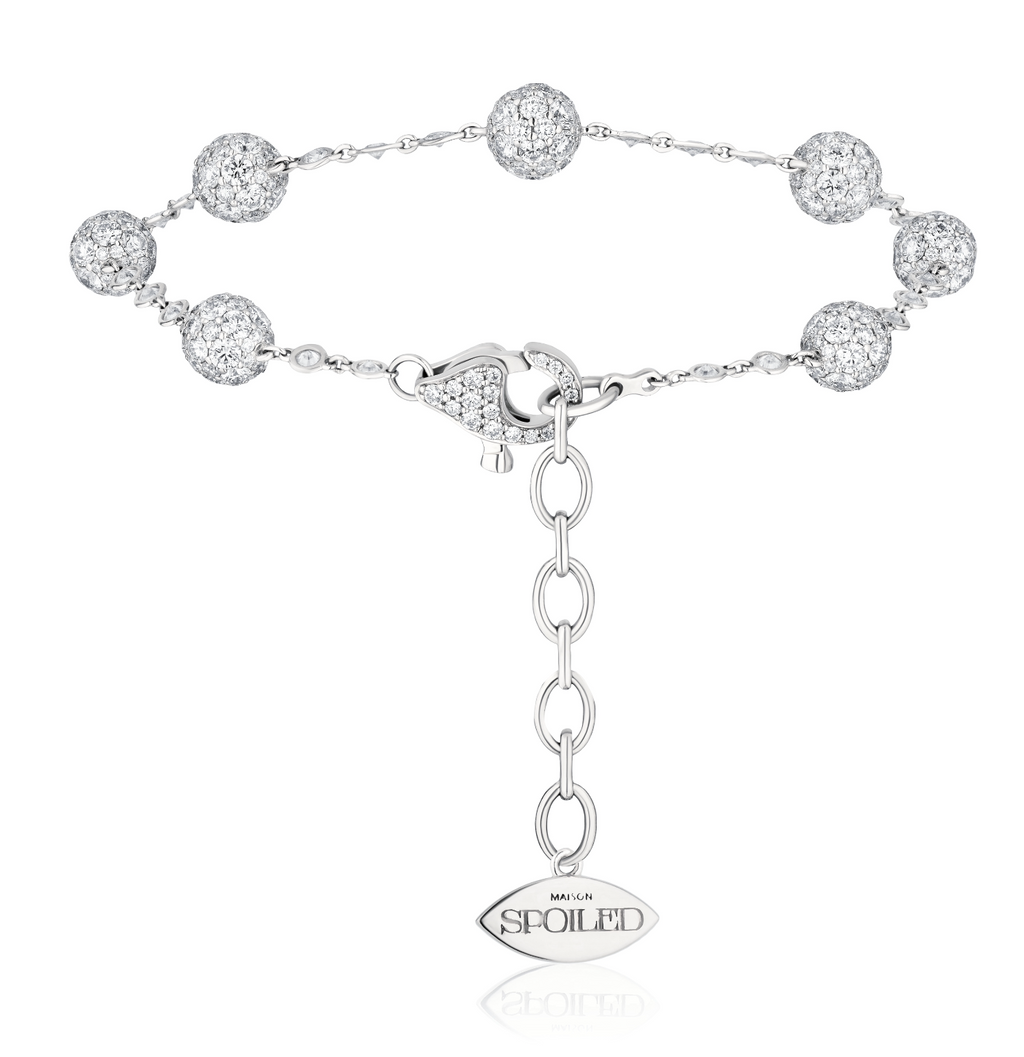 Celestial Standard Charm Bracelet in White Gold & Natural Diamonds