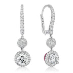 Spoiled Staples Round Celestial Drop Earrings with Natural Diamonds and Rubies (Semi Mount)