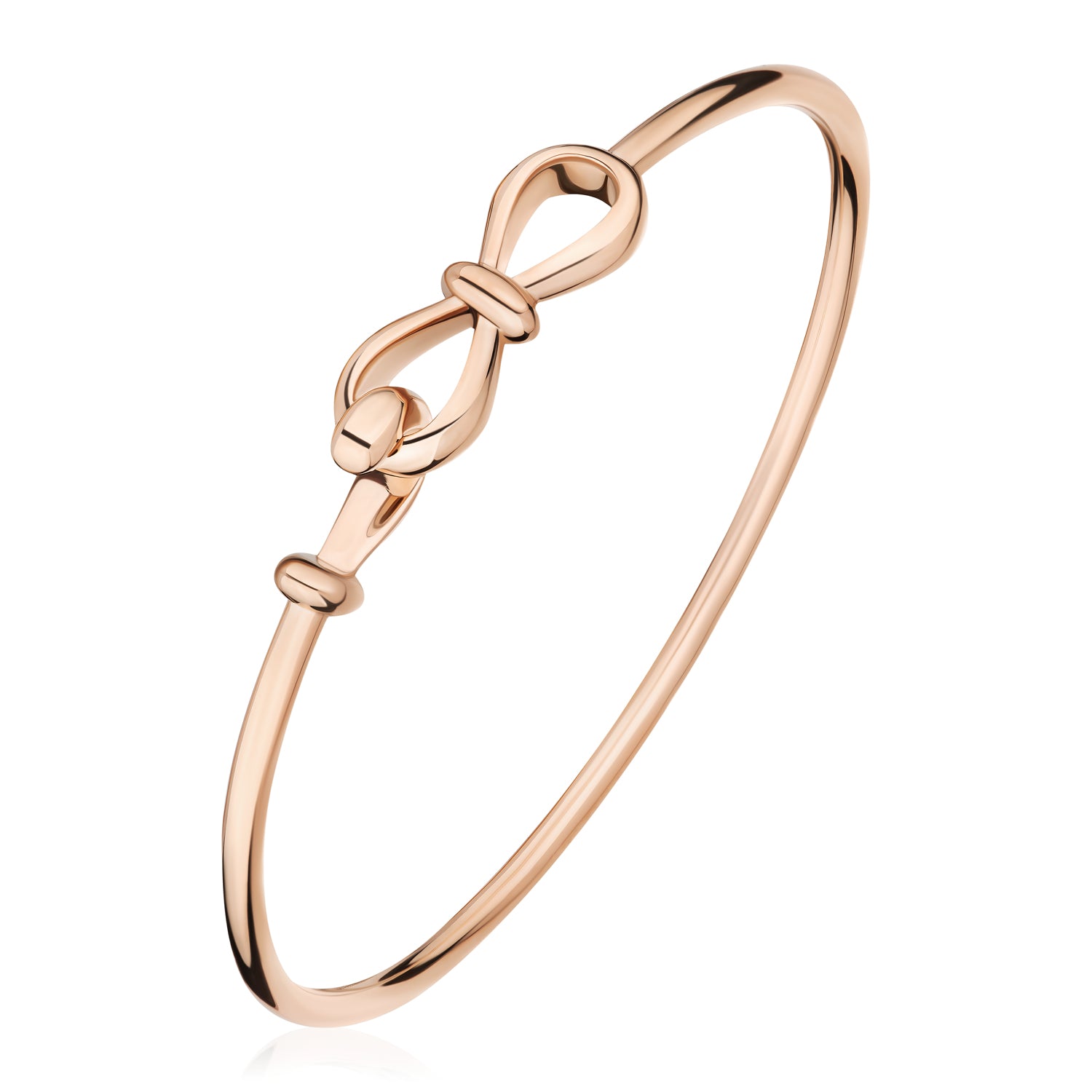 Intertwined Double Infinity Love Knot Cuff Bangle, Classic Multi Infinity Bangle for Woman in Sterling Silver, Yellow or Rose outlet Gold.