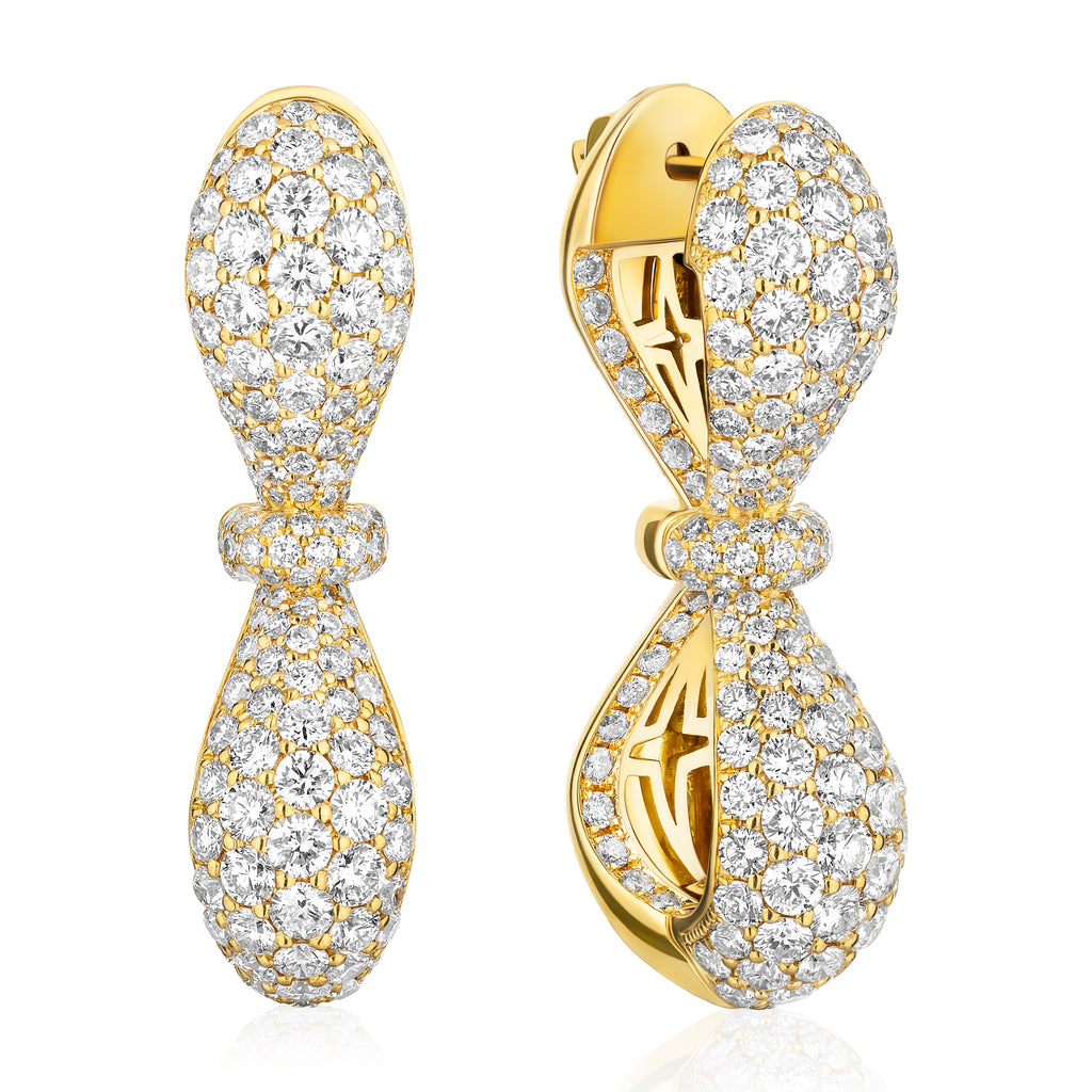 Together Forever Jumbo Infinity Earring Full Set in Yellow Gold & Natural Diamonds