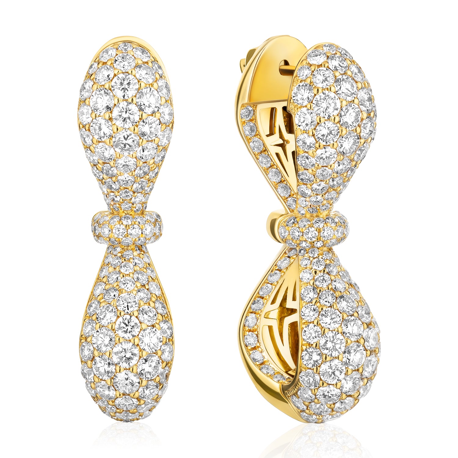 Together Forever Jumbo Infinity Earring Full Set in Yellow Gold & Natural Diamonds