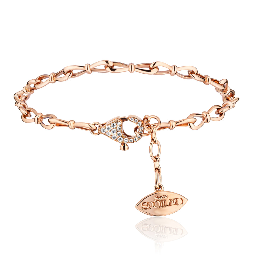 Together Forever Standard Infinity Link Bracelet in Rose Gold & Natural Diamonds