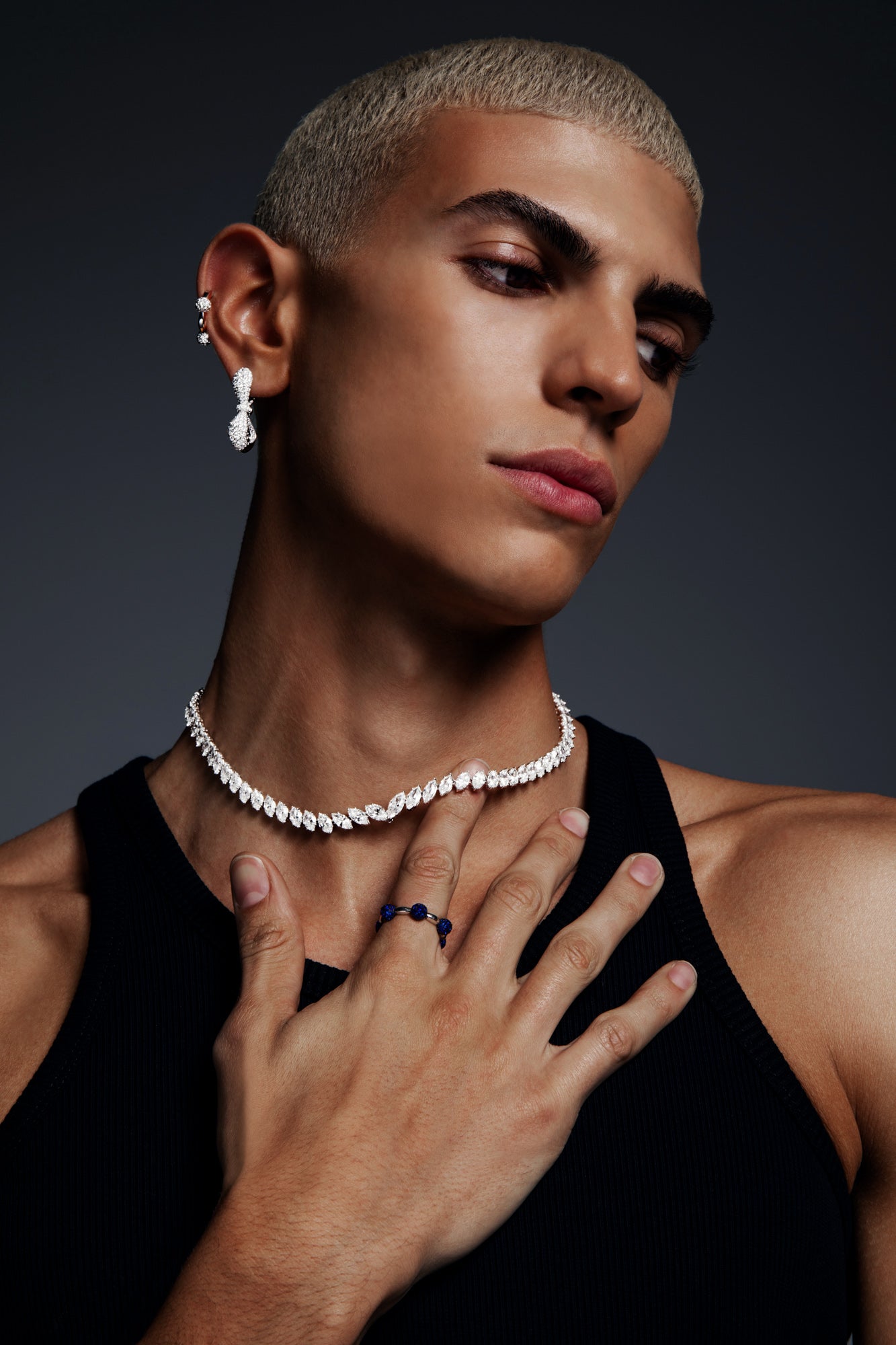 Together Forever Jumbo Infinity Earring Full Set in White Gold & Natural Diamonds