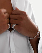 Together Forever Standard Infinity Link Bracelet in White Gold & Pink Sapphires